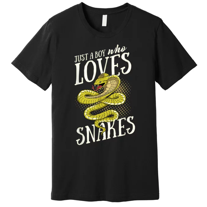 Just A Boy Who Loves Snakes Snake Lover Gift Premium T-Shirt