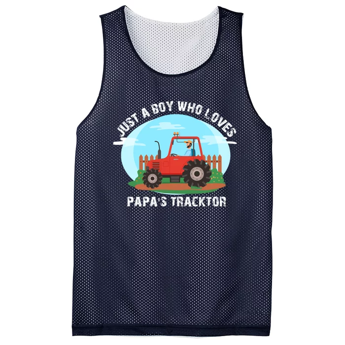 Just A Boy Who Loves Tractors Farming Mesh Reversible Basketball Jersey Tank