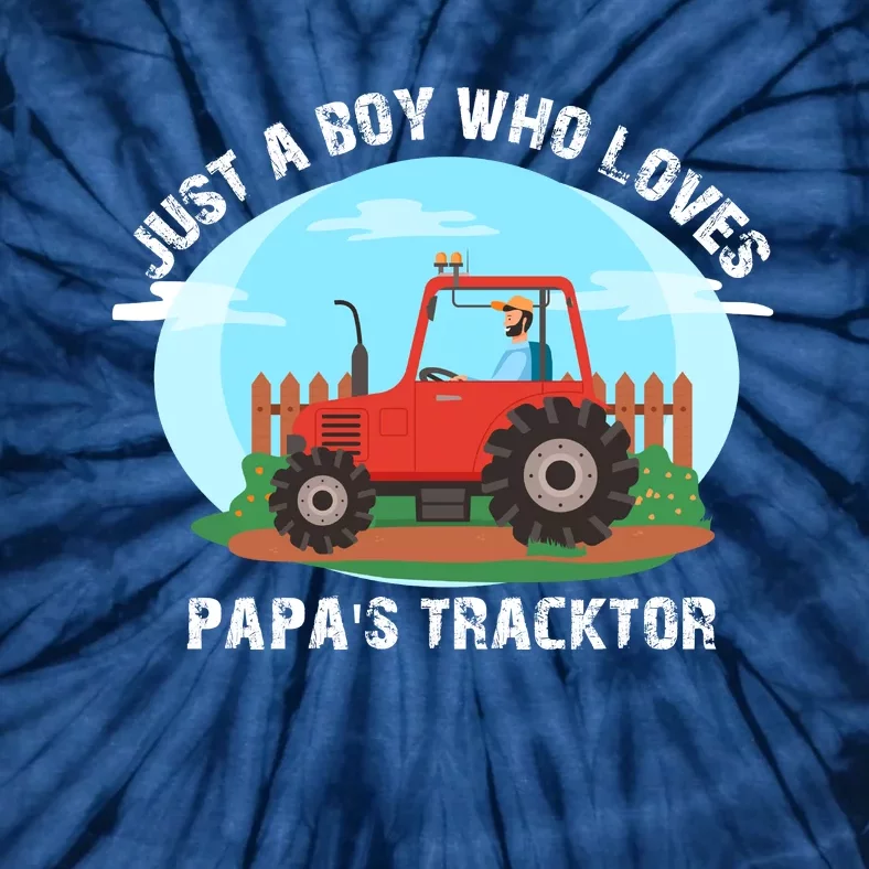 Just A Boy Who Loves Tractors Farming Tie-Dye T-Shirt