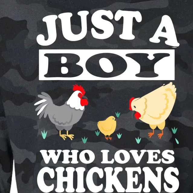 Just A Boy Who Loves Chickens Farm Chicken Gift Cropped Pullover Crew