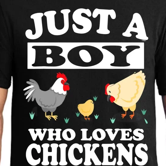 Just A Boy Who Loves Chickens Farm Chicken Gift Pajama Set