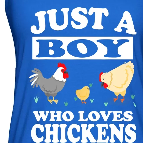 Just A Boy Who Loves Chickens Farm Chicken Gift Ladies Essential Flowy Tank