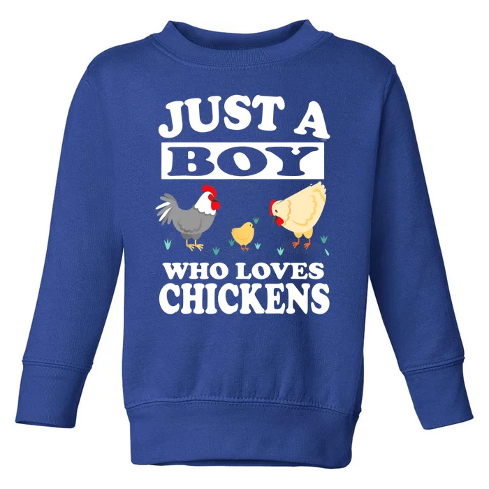 Just A Boy Who Loves Chickens Farm Chicken Gift Toddler Sweatshirt