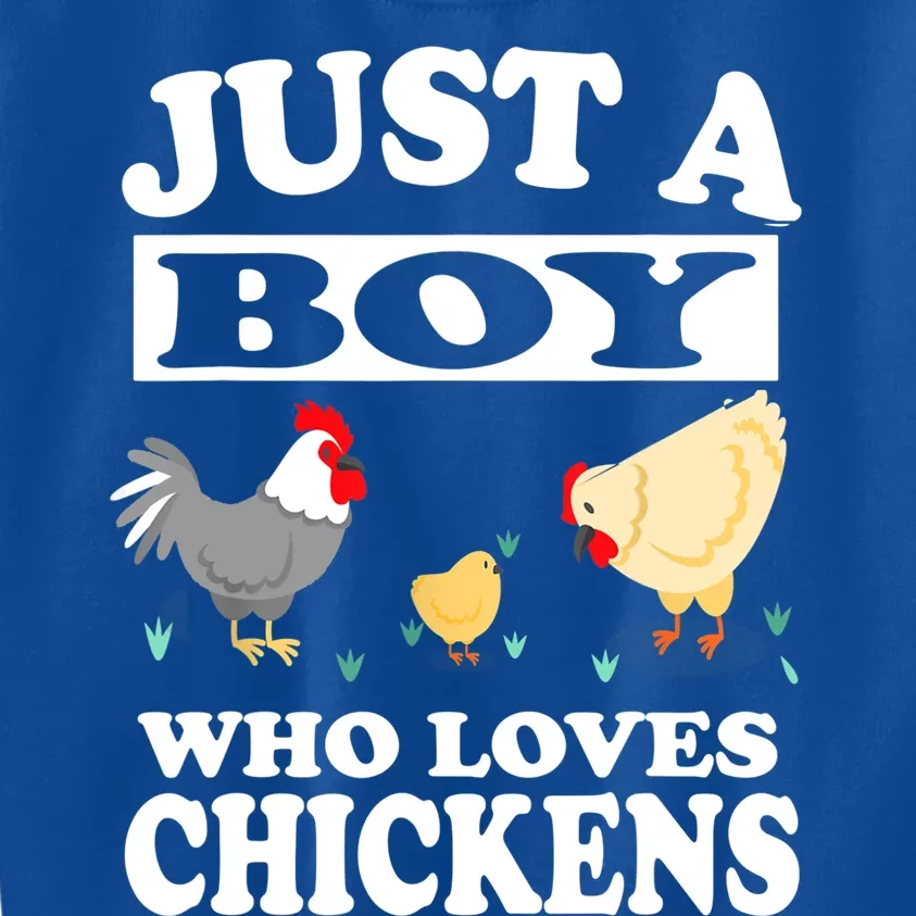 Just A Boy Who Loves Chickens Farm Chicken Gift Kids Sweatshirt