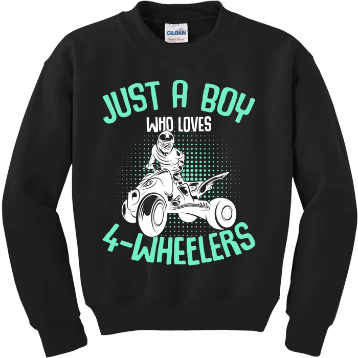 Just a Boy who loves 4 Wheelers ATV Quad Boy Kids Sweatshirt