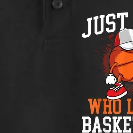 Just A Bo Y Who Loves Basketball Player Hoops Dry Zone Grid Performance Polo