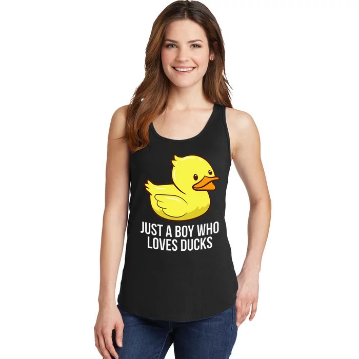 Just A Boy Who Loves Ducks Rubber Duck Ladies Essential Tank