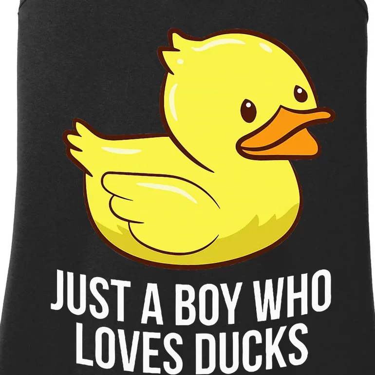 Just A Boy Who Loves Ducks Rubber Duck Ladies Essential Tank