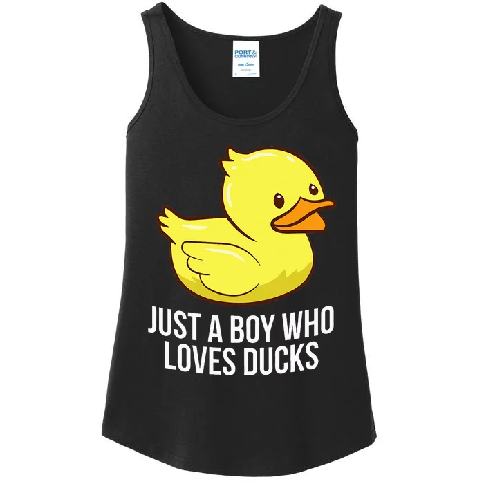 Just A Boy Who Loves Ducks Rubber Duck Ladies Essential Tank