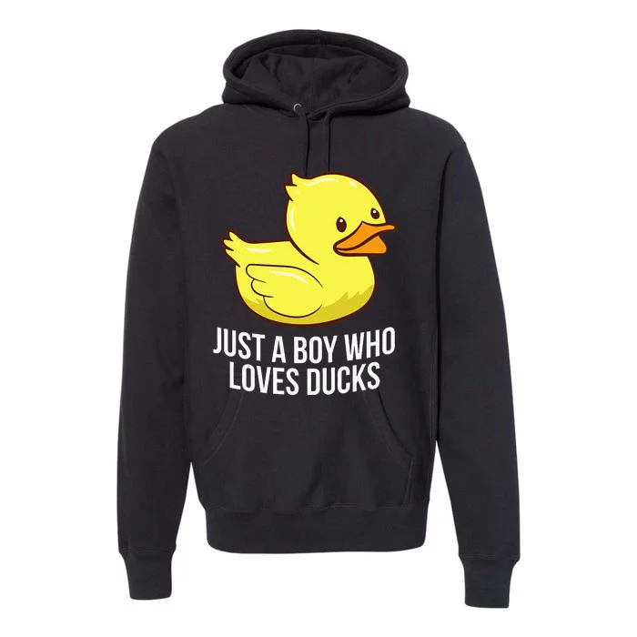 Just A Boy Who Loves Ducks Rubber Duck Premium Hoodie