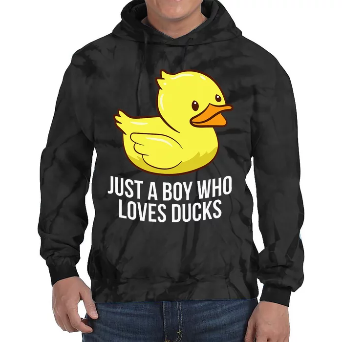 Just A Boy Who Loves Ducks Rubber Duck Tie Dye Hoodie