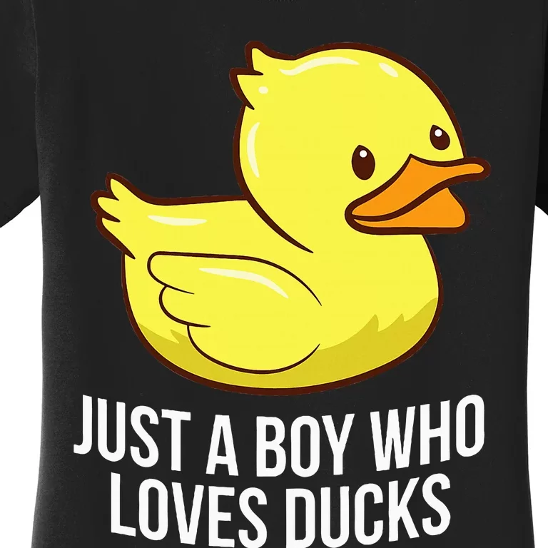 Just A Boy Who Loves Ducks Rubber Duck Women's T-Shirt