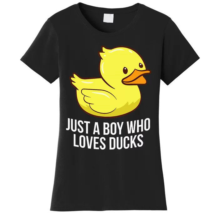 Just A Boy Who Loves Ducks Rubber Duck Women's T-Shirt