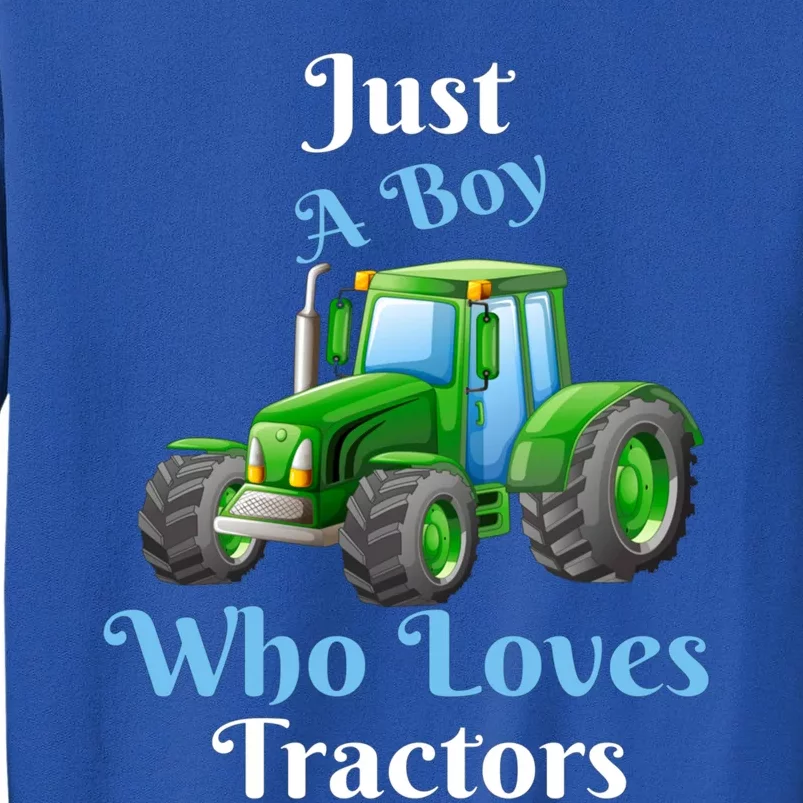 Just A Boy Who Loves Tractors Funny Gift Tall Sweatshirt