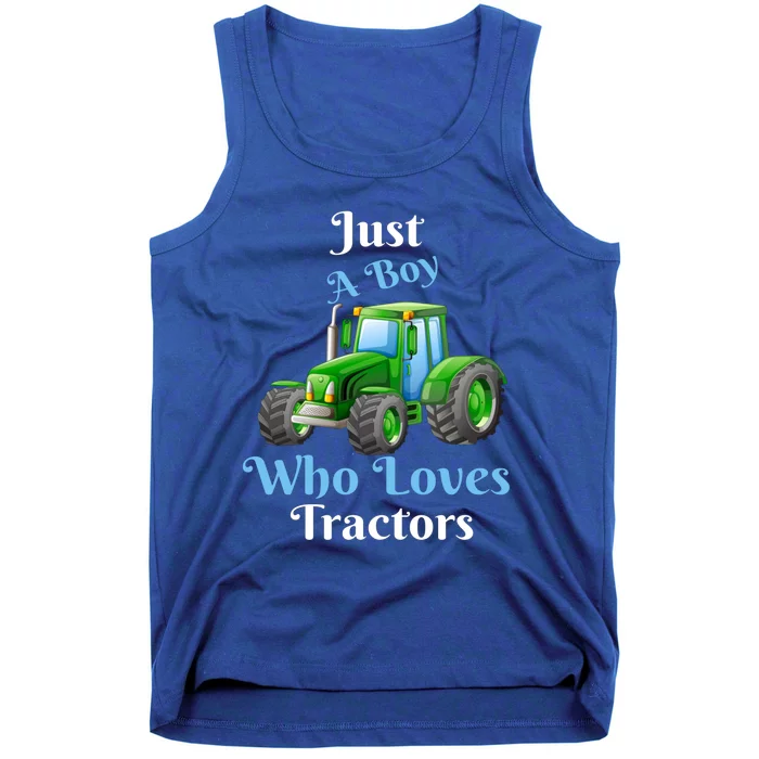 Just A Boy Who Loves Tractors Funny Gift Tank Top