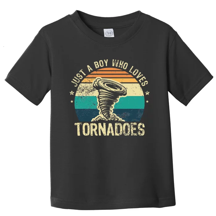 Just A Boy Who Loves Tornadoes Meteorologist Tornado Chaser Toddler T-Shirt