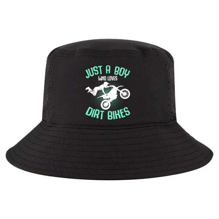 Just A Boy Who Loves Dirt Bikes Motocross Enduro Dirt Biking Cool Comfort Performance Bucket Hat