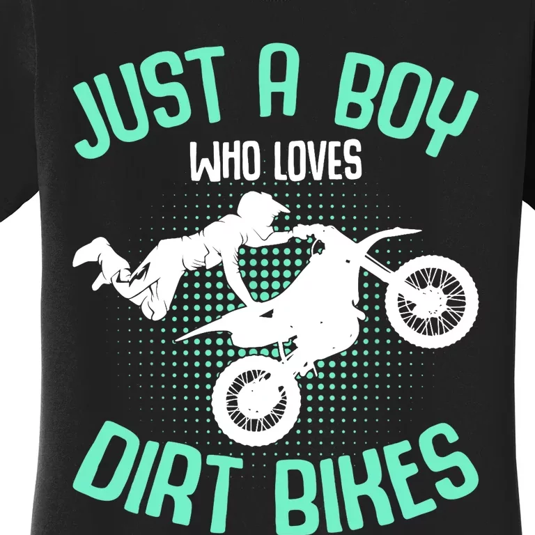 Just A Boy Who Loves Dirt Bikes Motocross Enduro Dirt Biking Women's T-Shirt