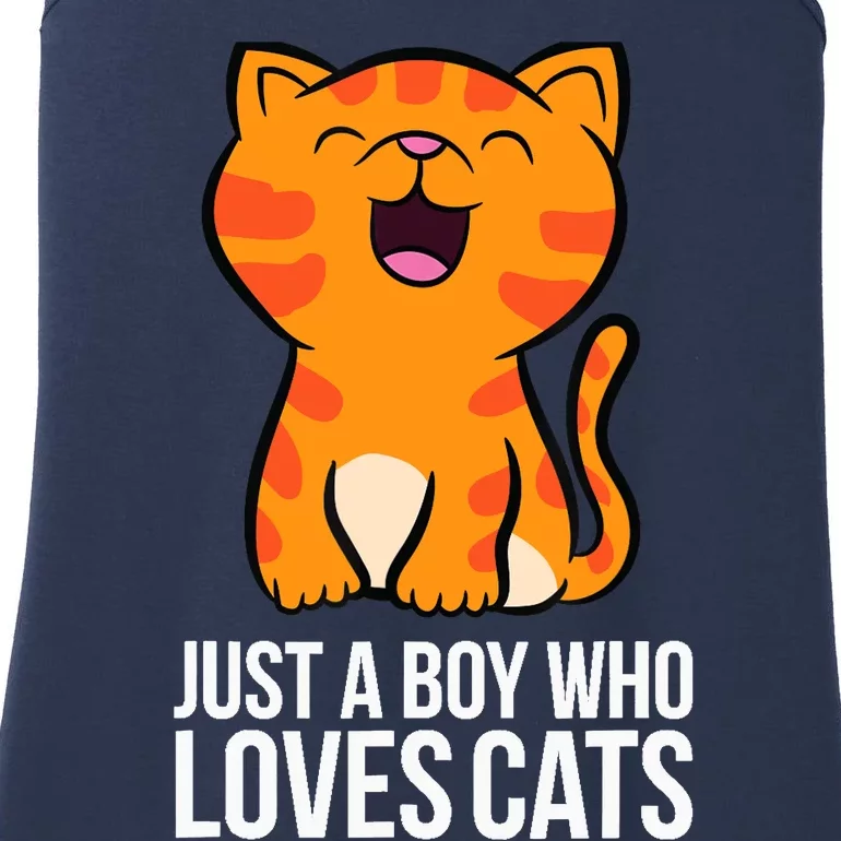 Just a Boy Who Loves Cats Ladies Essential Tank