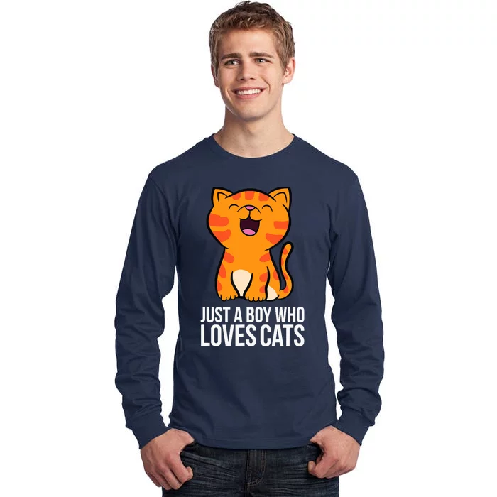 Just a Boy Who Loves Cats Tall Long Sleeve T-Shirt