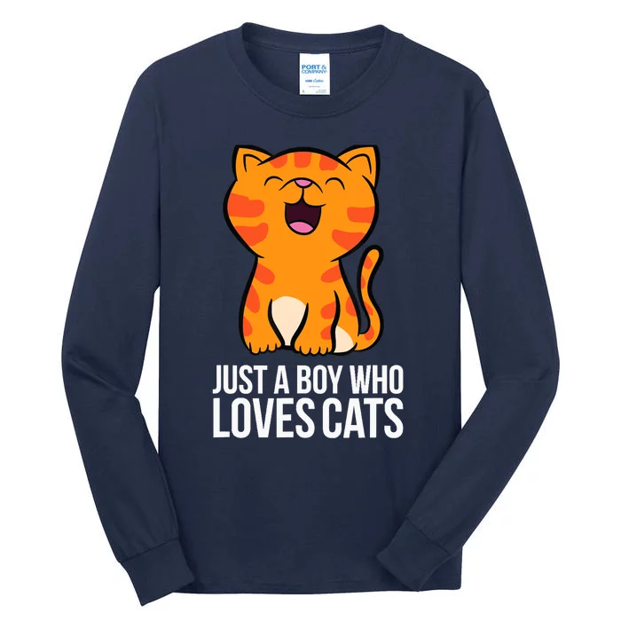 Just a Boy Who Loves Cats Tall Long Sleeve T-Shirt