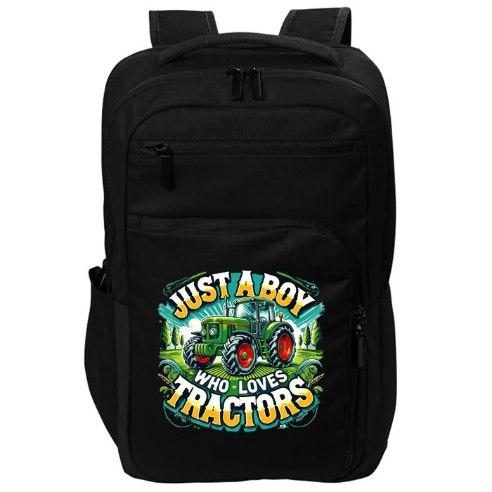 Just A Boy Who Loves Tractors Impact Tech Backpack