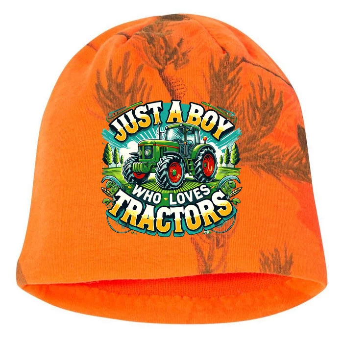 Just A Boy Who Loves Tractors Kati - Camo Knit Beanie