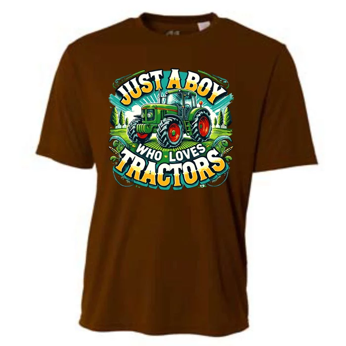 Just A Boy Who Loves Tractors Cooling Performance Crew T-Shirt