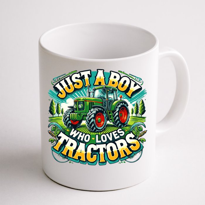 Just A Boy Who Loves Tractors Front & Back Coffee Mug