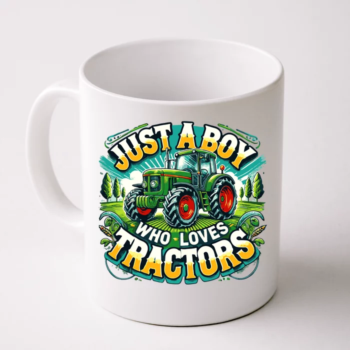 Just A Boy Who Loves Tractors Front & Back Coffee Mug