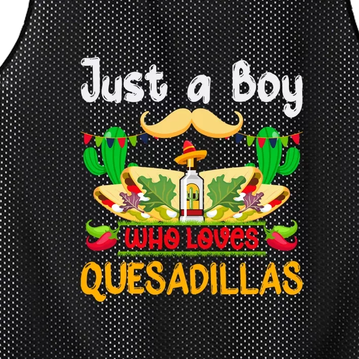 Just A Boy Who Loves Quesadillas Cinco De Mayo Mesh Reversible Basketball Jersey Tank