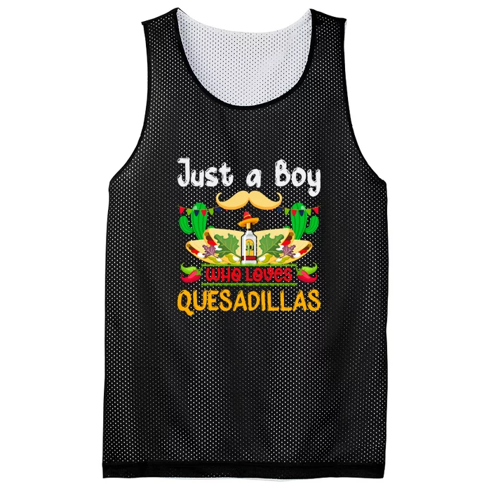 Just A Boy Who Loves Quesadillas Cinco De Mayo Mesh Reversible Basketball Jersey Tank