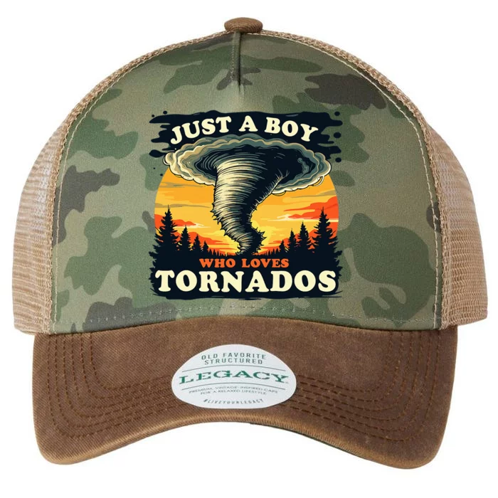 Just A Boy Who Loves Tornados Meteorology Storm Chaser Legacy Tie Dye Trucker Hat