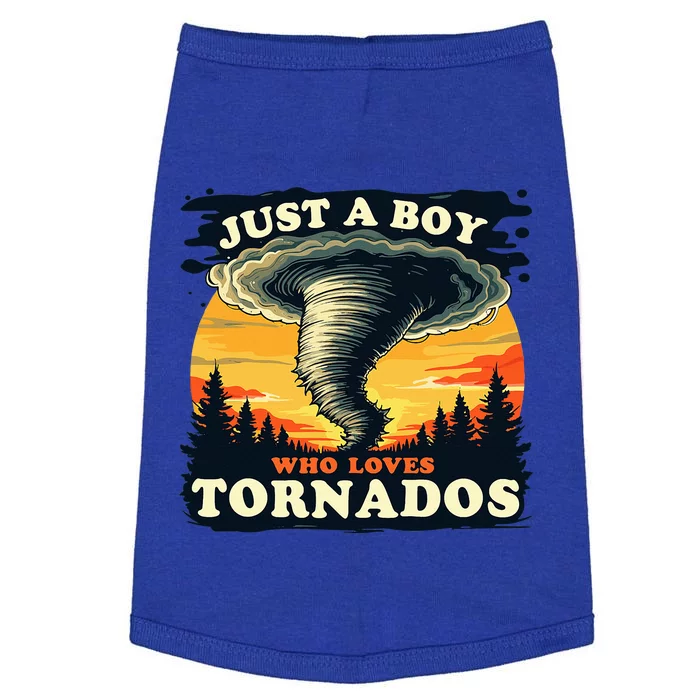 Just A Boy Who Loves Tornados Meteorology Storm Chaser Doggie Tank