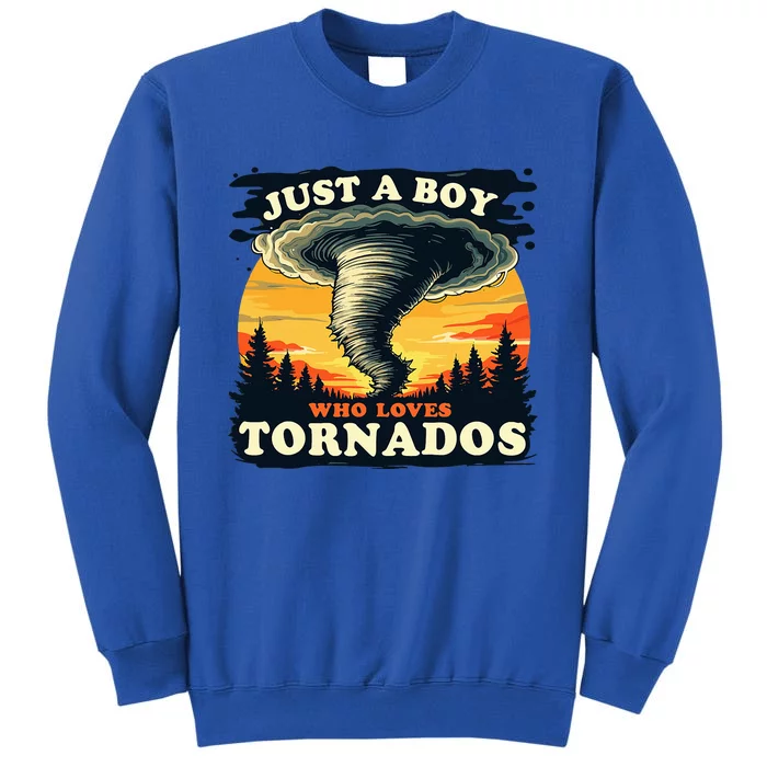 Just A Boy Who Loves Tornados Meteorology Storm Chaser Tall Sweatshirt