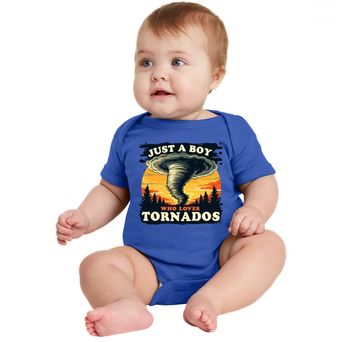 Just A Boy Who Loves Tornados Meteorology Storm Chaser Baby Bodysuit