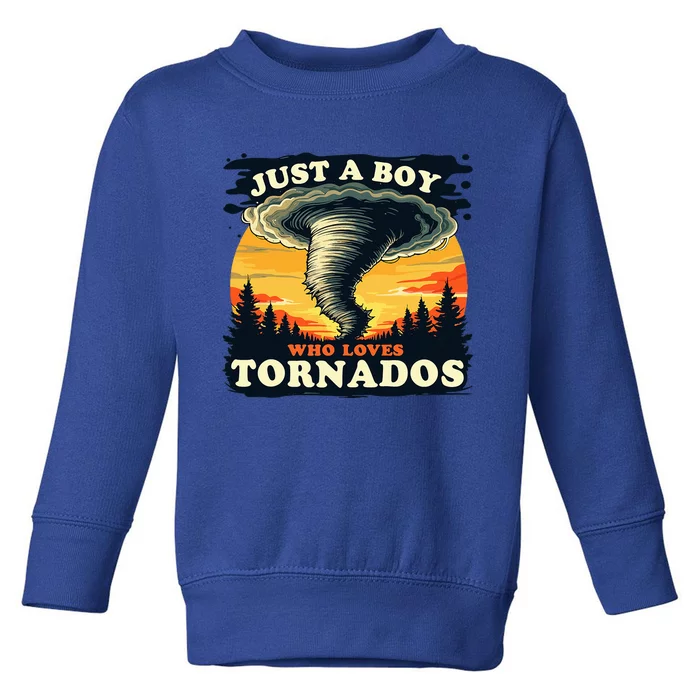 Just A Boy Who Loves Tornados Meteorology Storm Chaser Toddler Sweatshirt