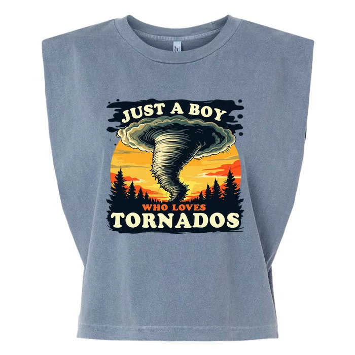 Just A Boy Who Loves Tornados Meteorology Storm Chaser Garment-Dyed Women's Muscle Tee