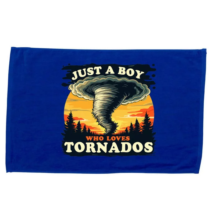 Just A Boy Who Loves Tornados Meteorology Storm Chaser Microfiber Hand Towel