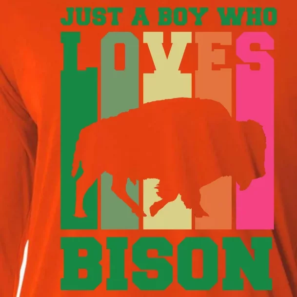 Just A Boy Who Loves Bison Cooling Performance Long Sleeve Crew