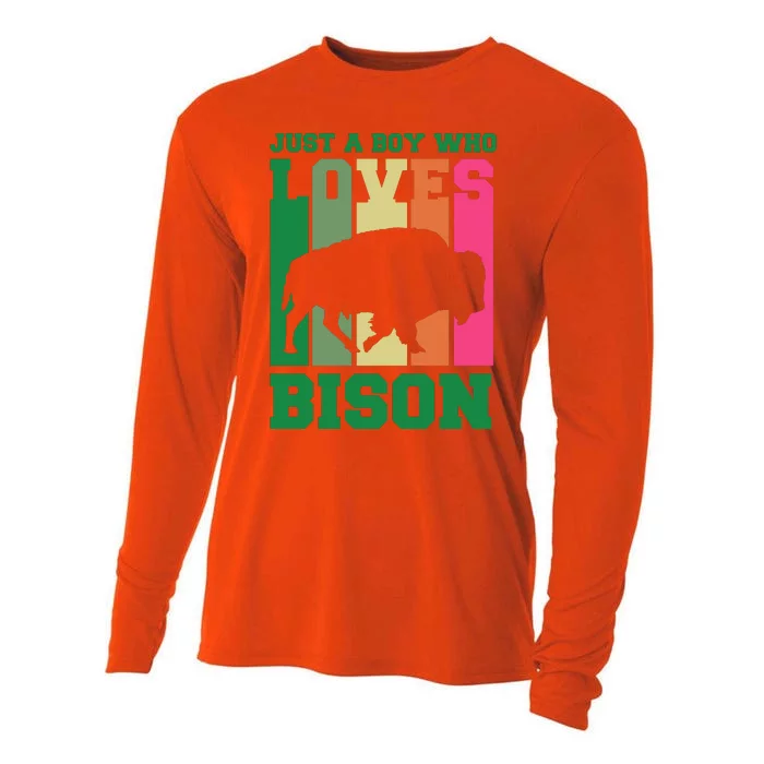 Just A Boy Who Loves Bison Cooling Performance Long Sleeve Crew