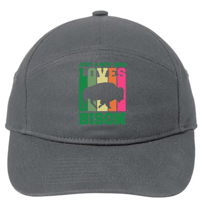 Just A Boy Who Loves Bison 7-Panel Snapback Hat