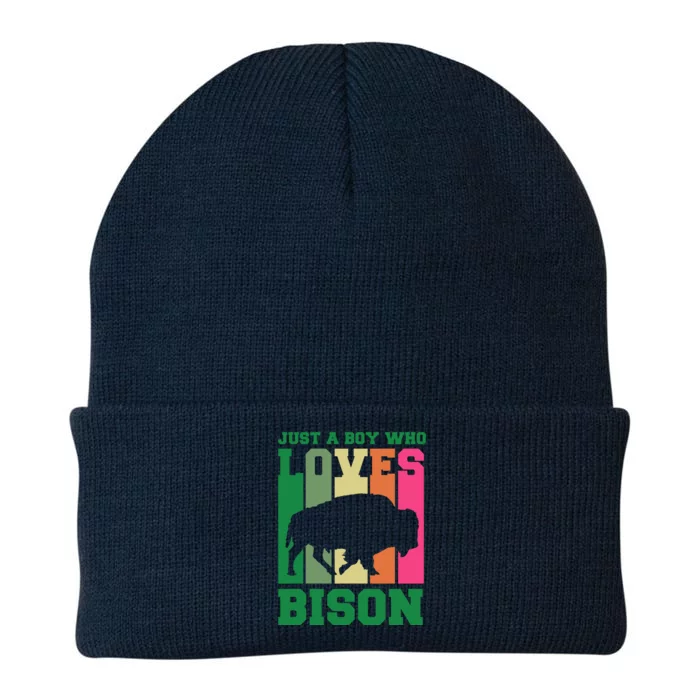 Just A Boy Who Loves Bison Knit Cap Winter Beanie