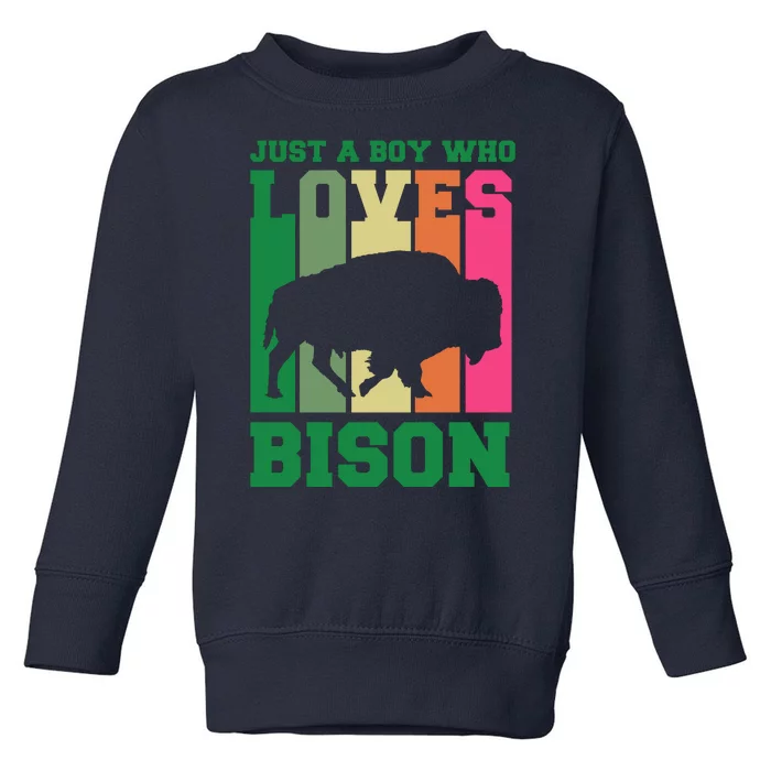 Just A Boy Who Loves Bison Toddler Sweatshirt