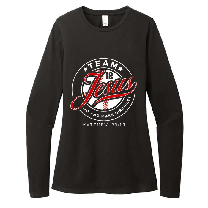 Jesus And Baseball Team Jesus Christian Matthew 2819 Verse Womens CVC Long Sleeve Shirt