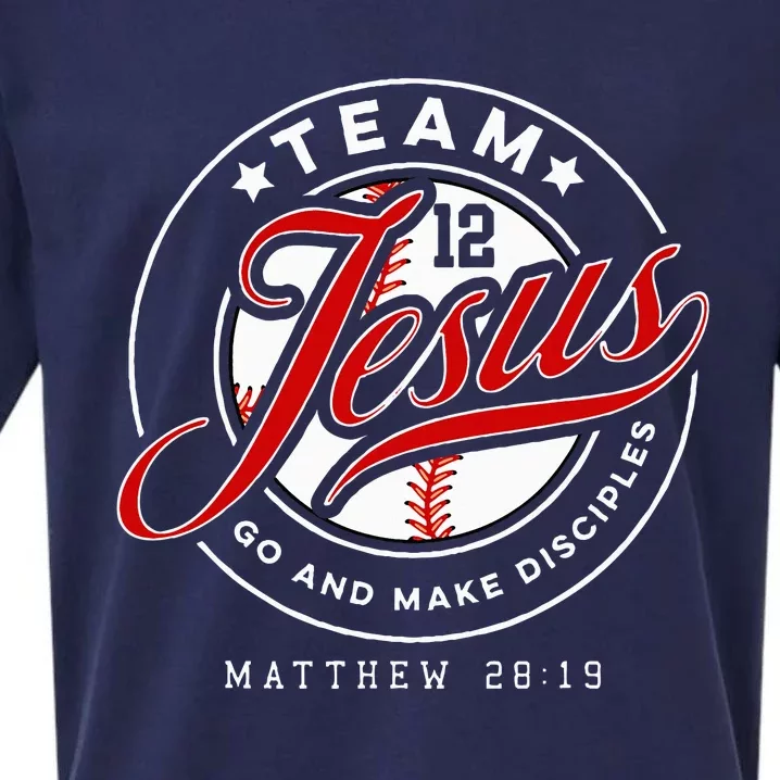 Jesus And Baseball Team Jesus Christian Matthew 2819 Verse Sueded Cloud Jersey T-Shirt