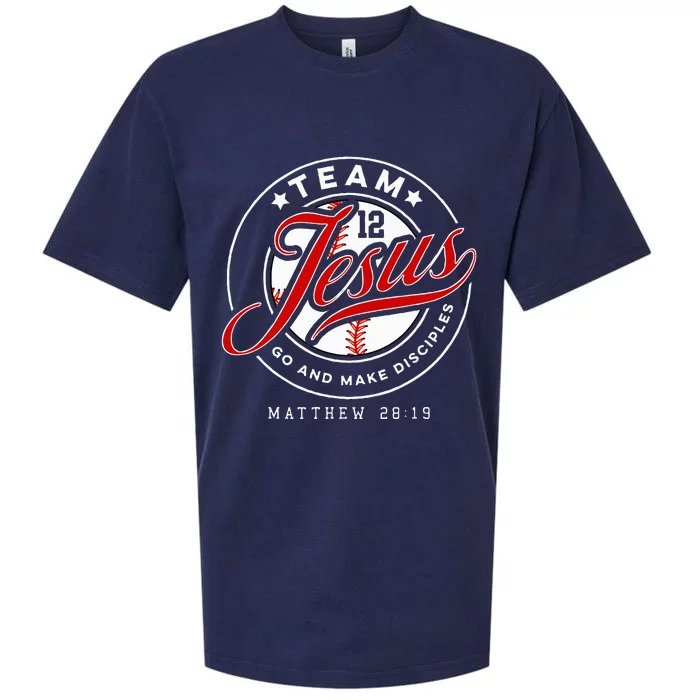 Jesus And Baseball Team Jesus Christian Matthew 2819 Verse Sueded Cloud Jersey T-Shirt