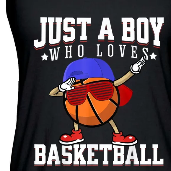 Just A Bo Y Who Loves Basketball, American Sport Player Ladies Essential Flowy Tank