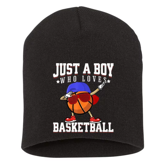 Just A Bo Y Who Loves Basketball, American Sport Player Short Acrylic Beanie