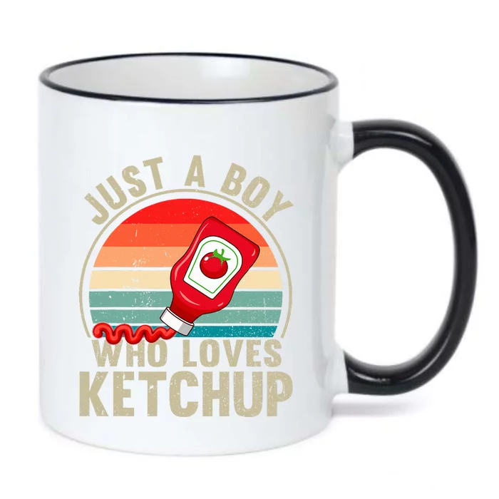 Just a Boy Who Loves Ketchup Catsup Condiment Lover Black Color Changing Mug